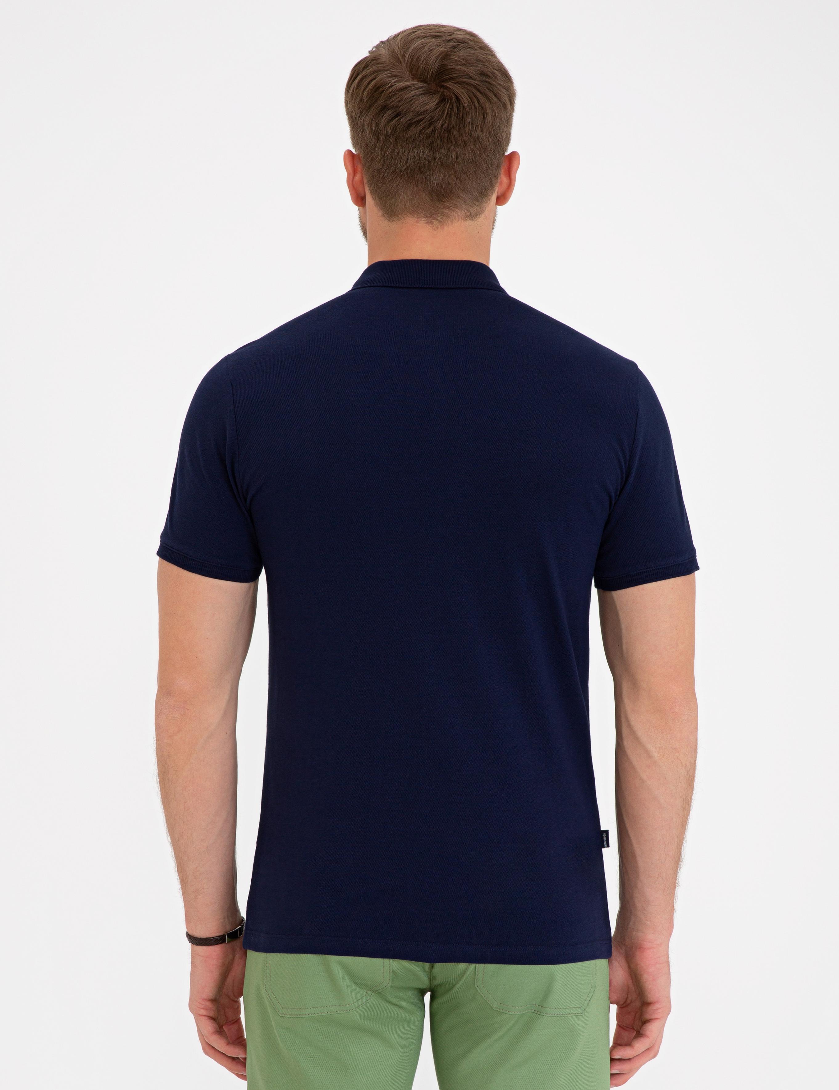 Lacivert Slim Fit Polo Yaka T-Shirt