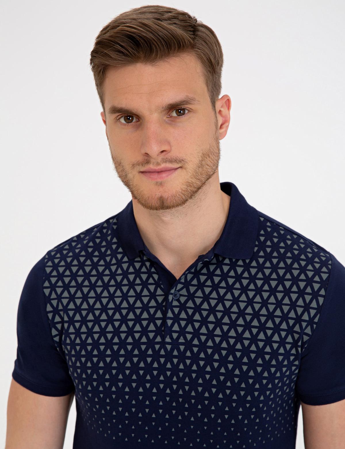 Lacivert Slim Fit Polo Yaka T-Shirt - 50226838014