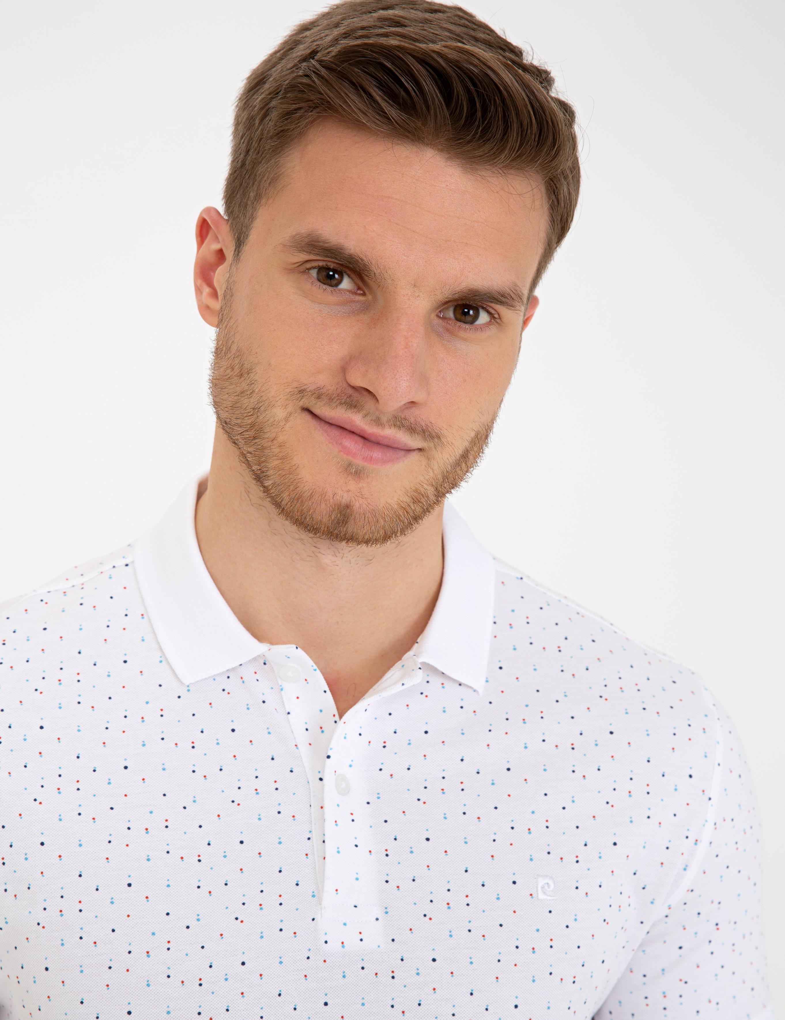 Beyaz Slim Fit Polo Yaka T-Shirt