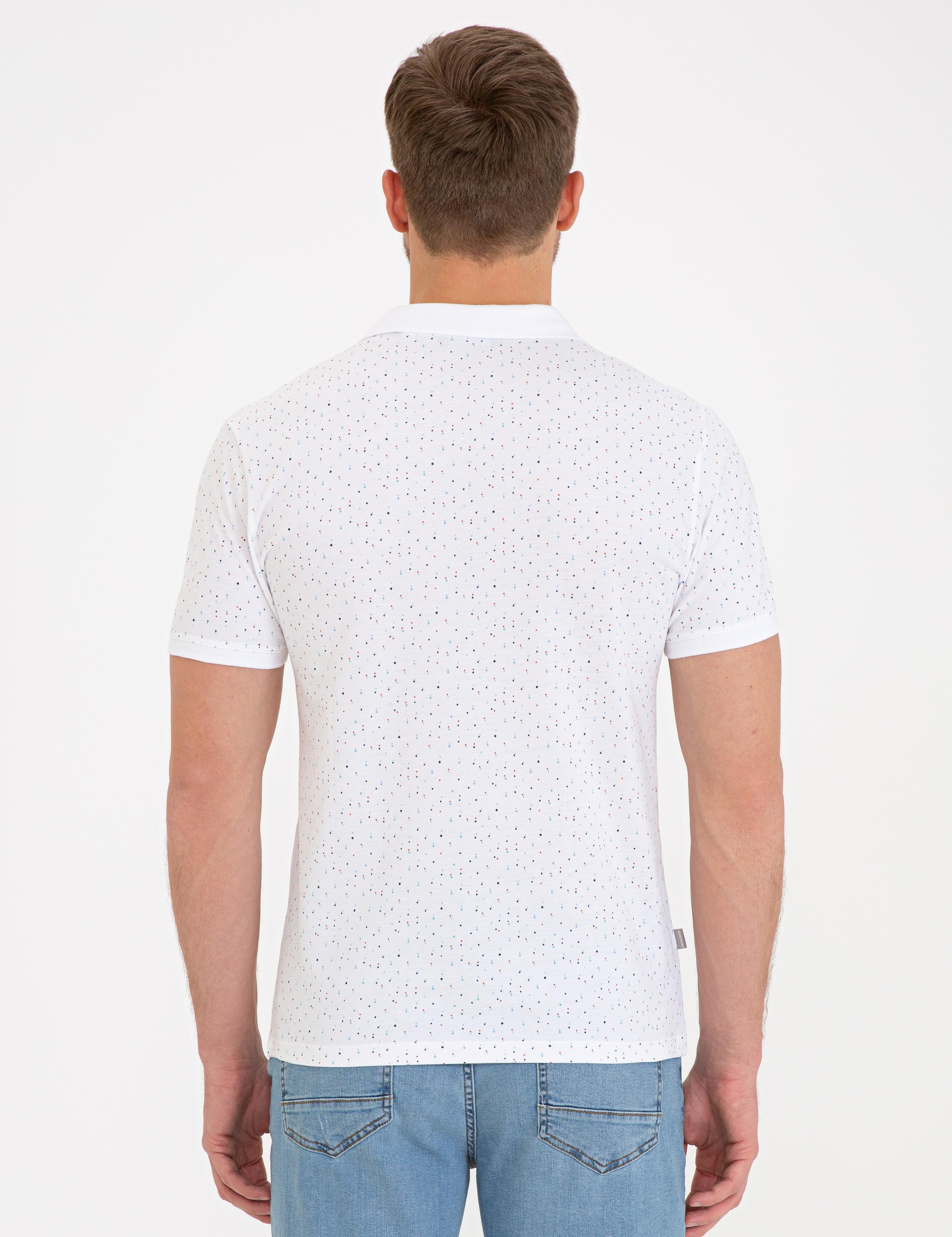 Beyaz Slim Fit Polo Yaka T-Shirt