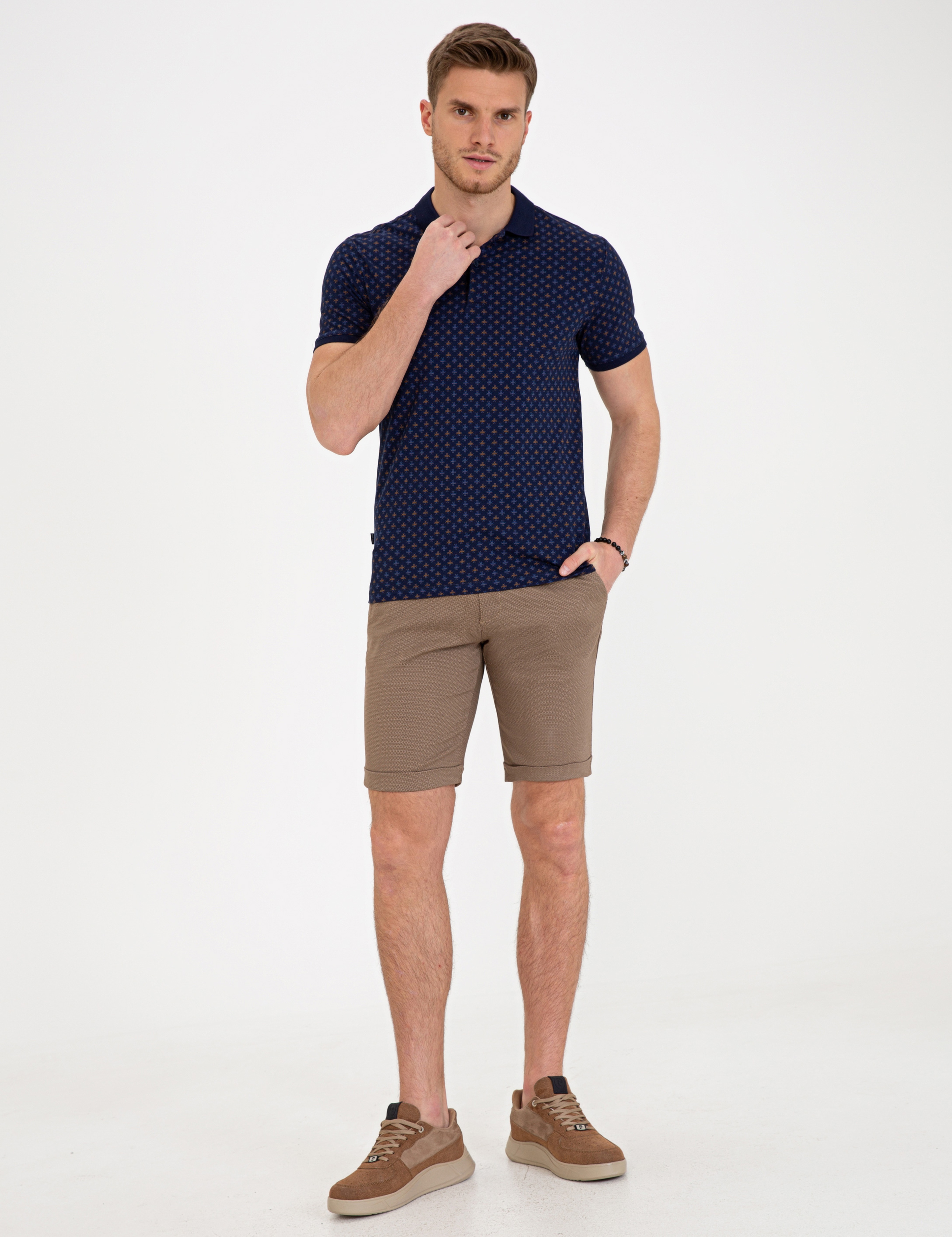 Lacivert Slim Fit Polo Yaka T-Shirt