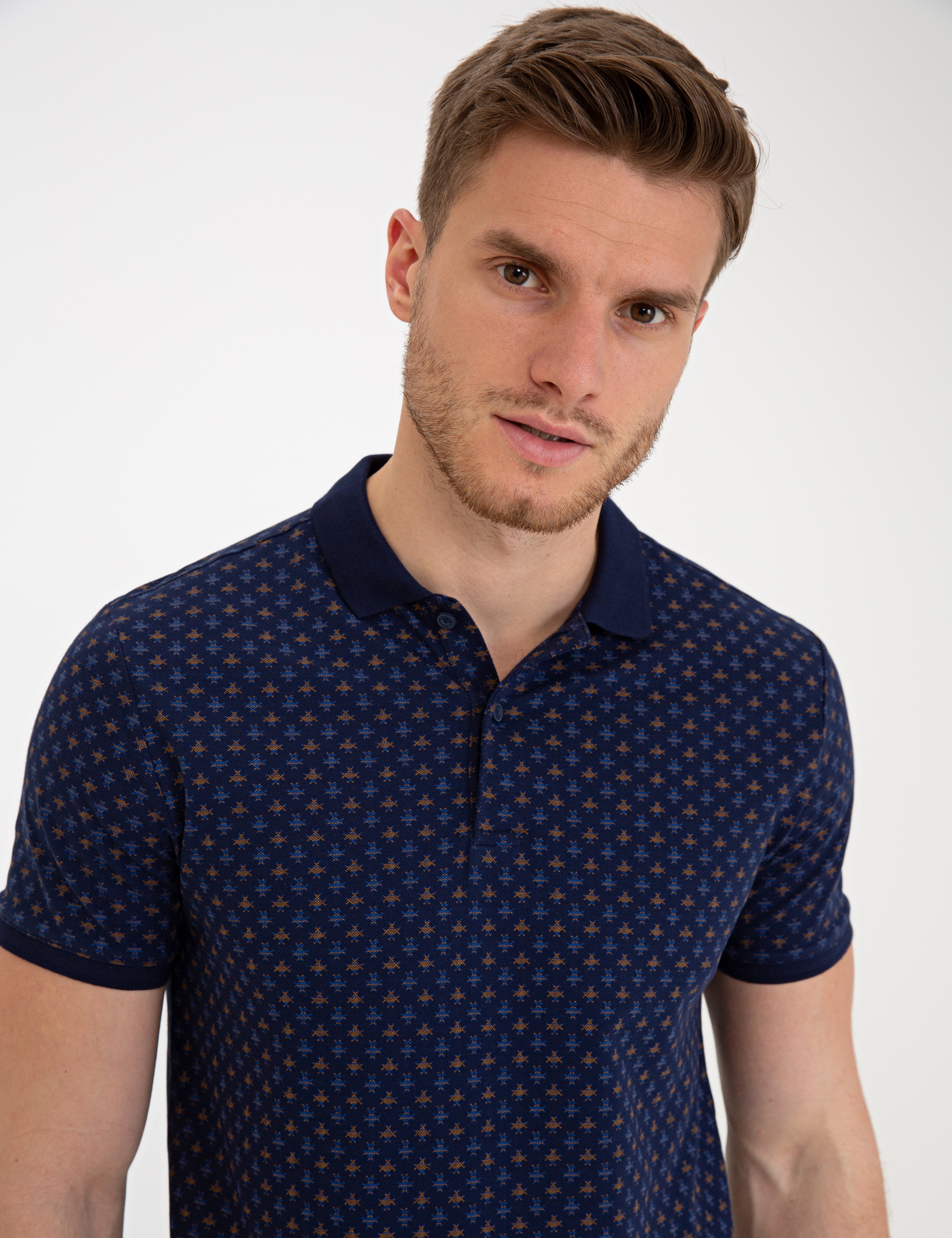 Lacivert Slim Fit Polo Yaka T-Shirt
