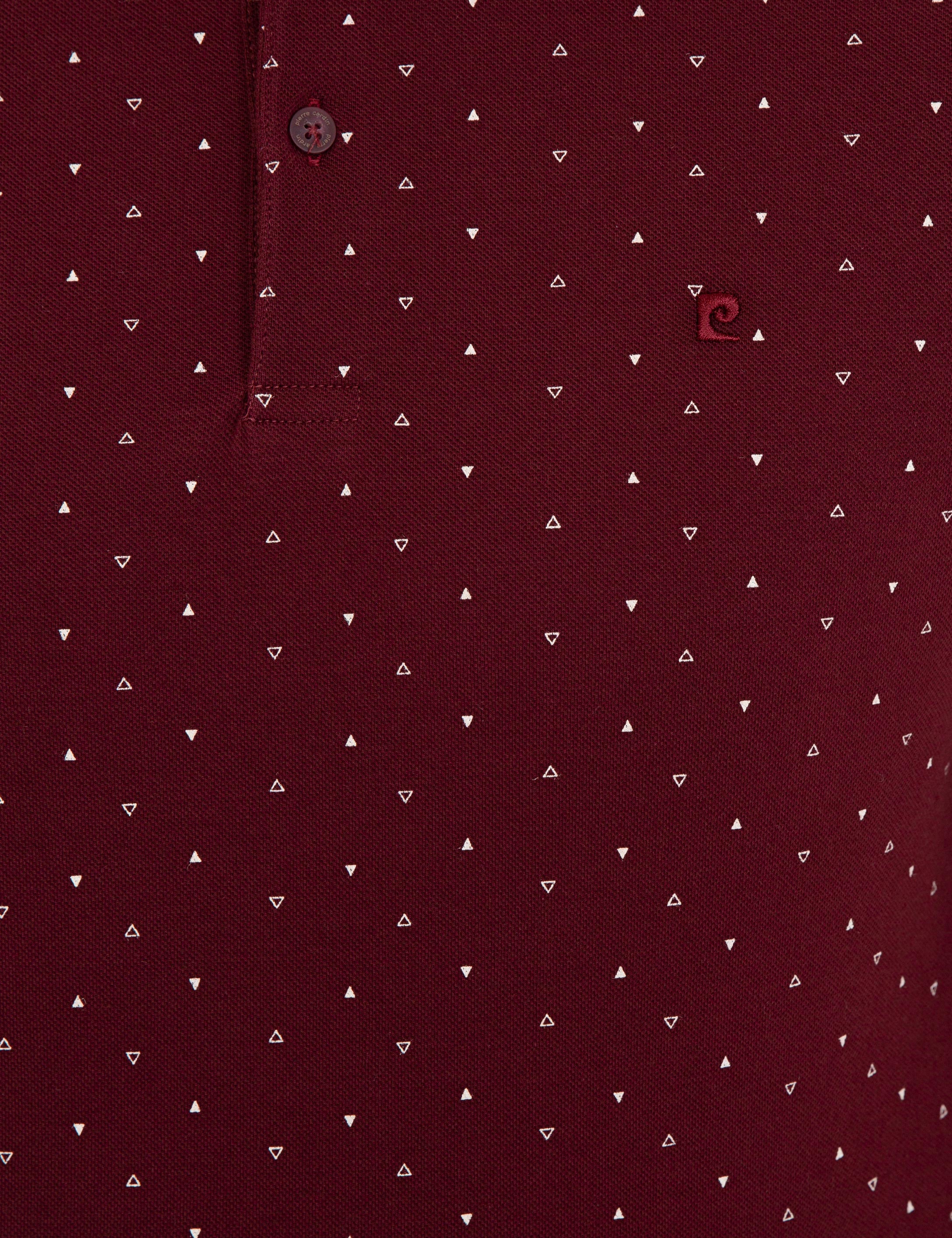 Bordo Slim Fit Polo Yaka Tişört - Image 5