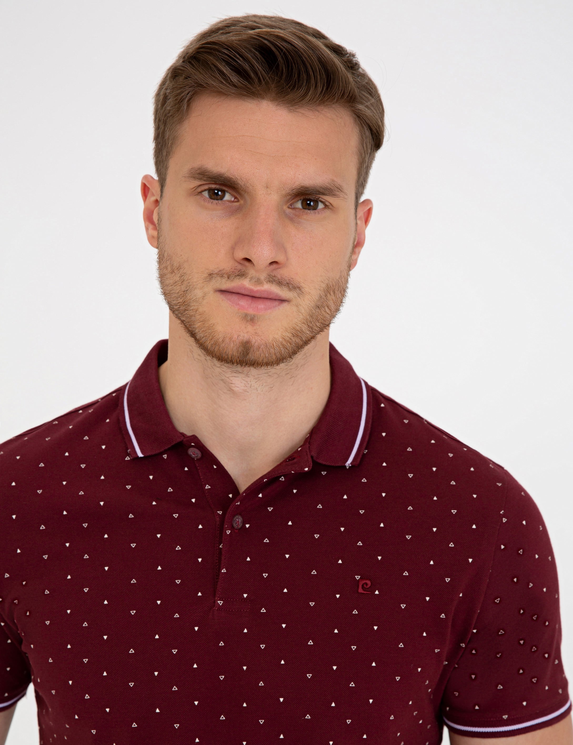 Bordo Slim Fit Polo Yaka Tişört - Image 2