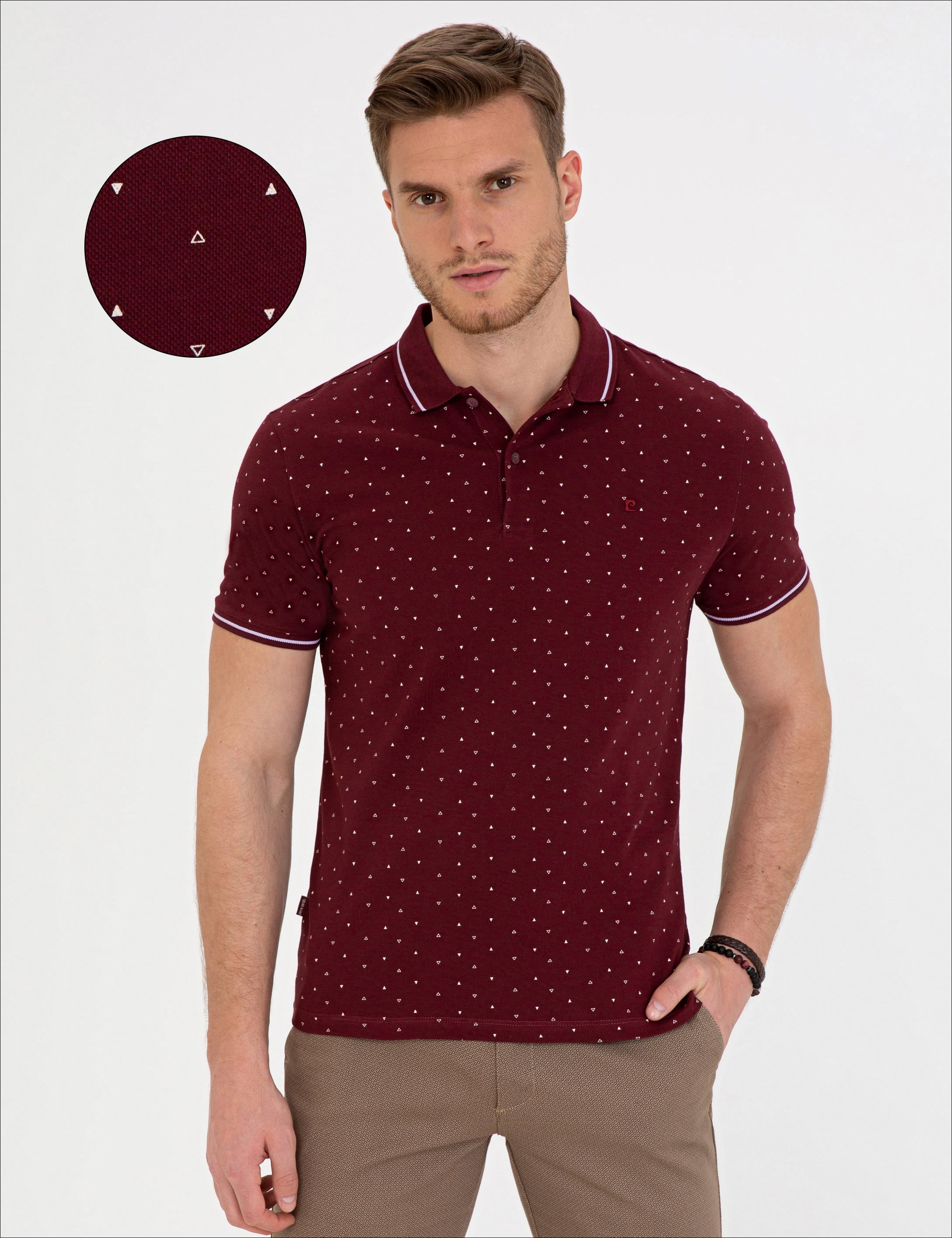 Bordo Slim Fit Polo Yaka Tişört