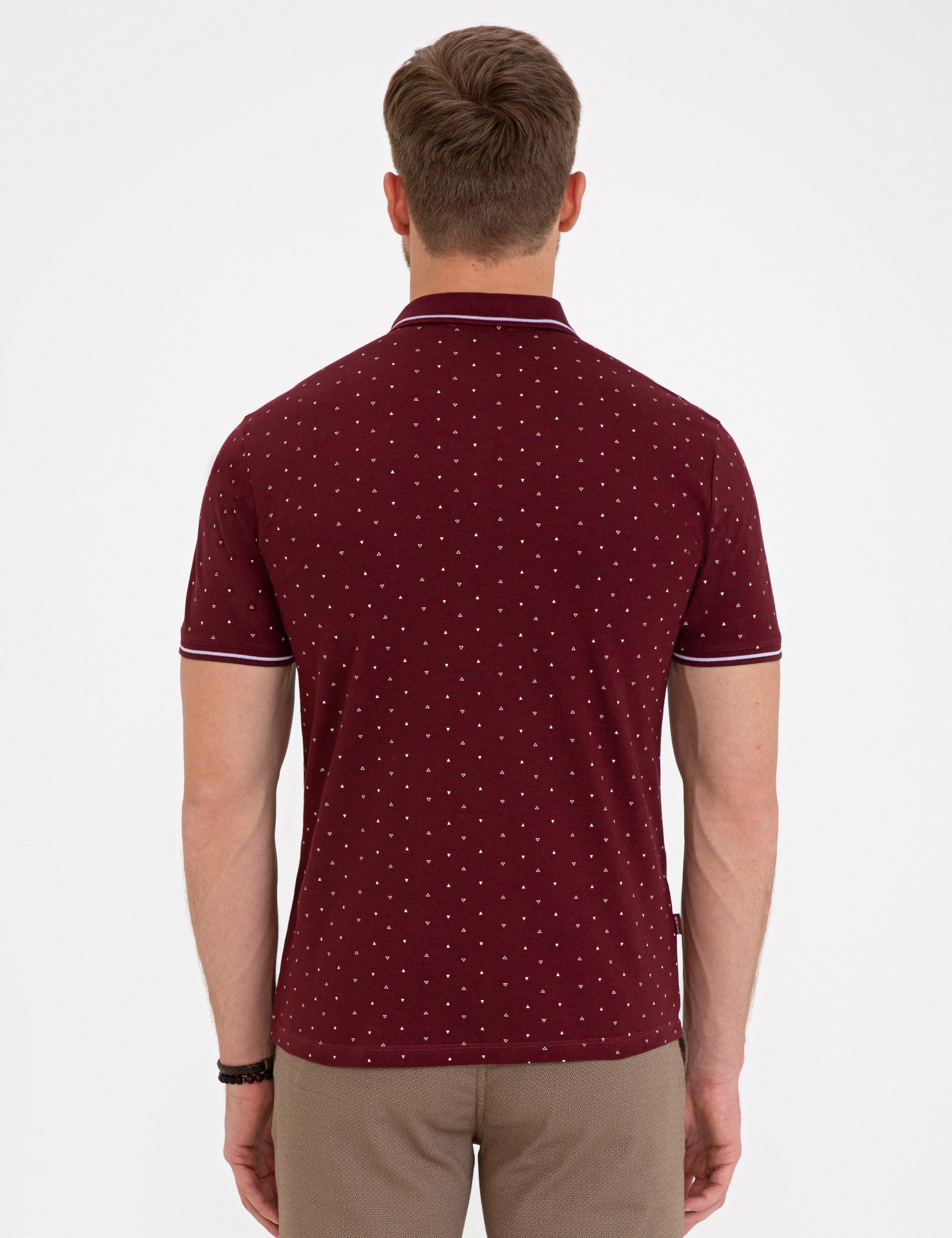 Bordo Slim Fit Polo Yaka Tişört