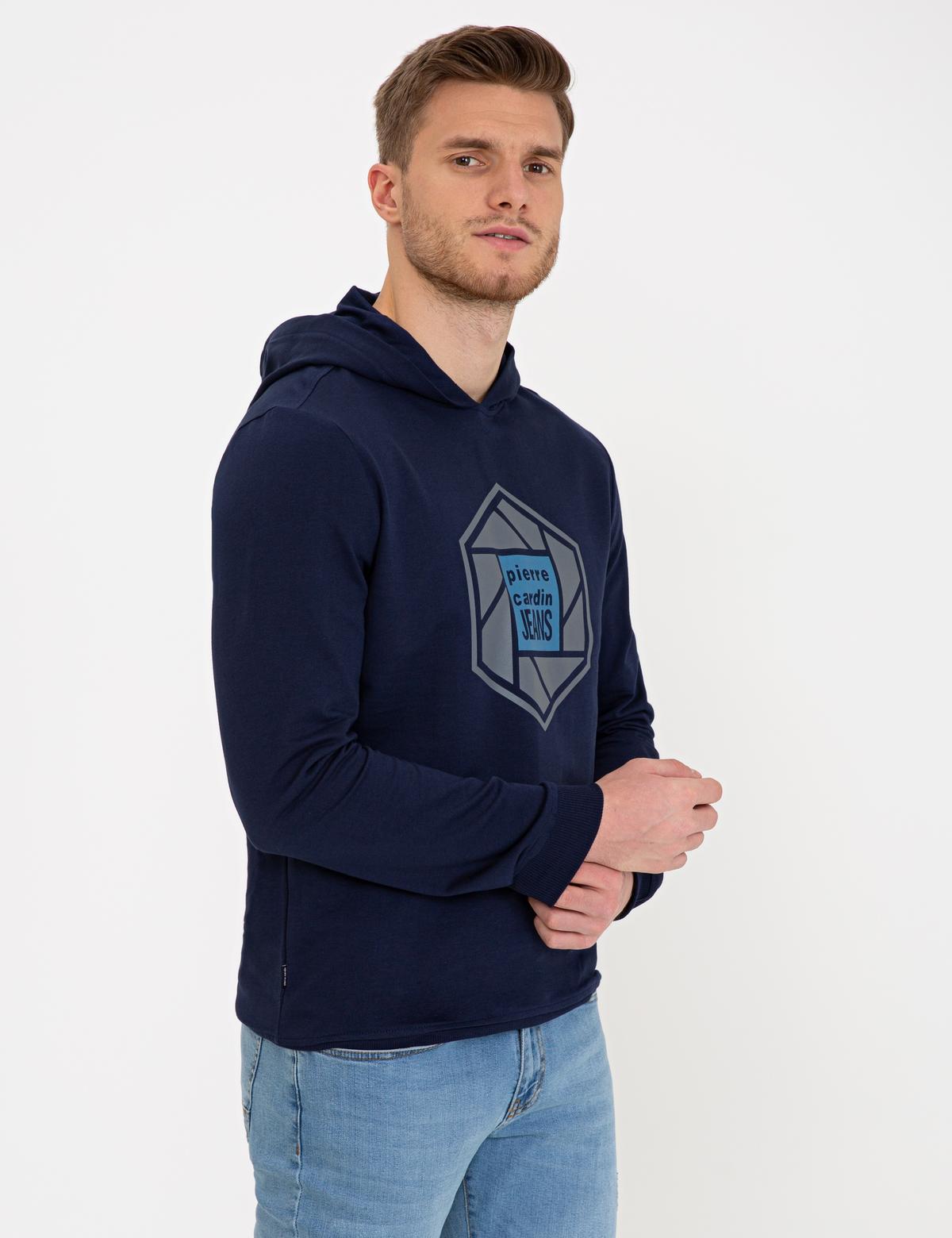 Lacivert Standart Fit Kapüşonlu Sweatshirt - 50235441001