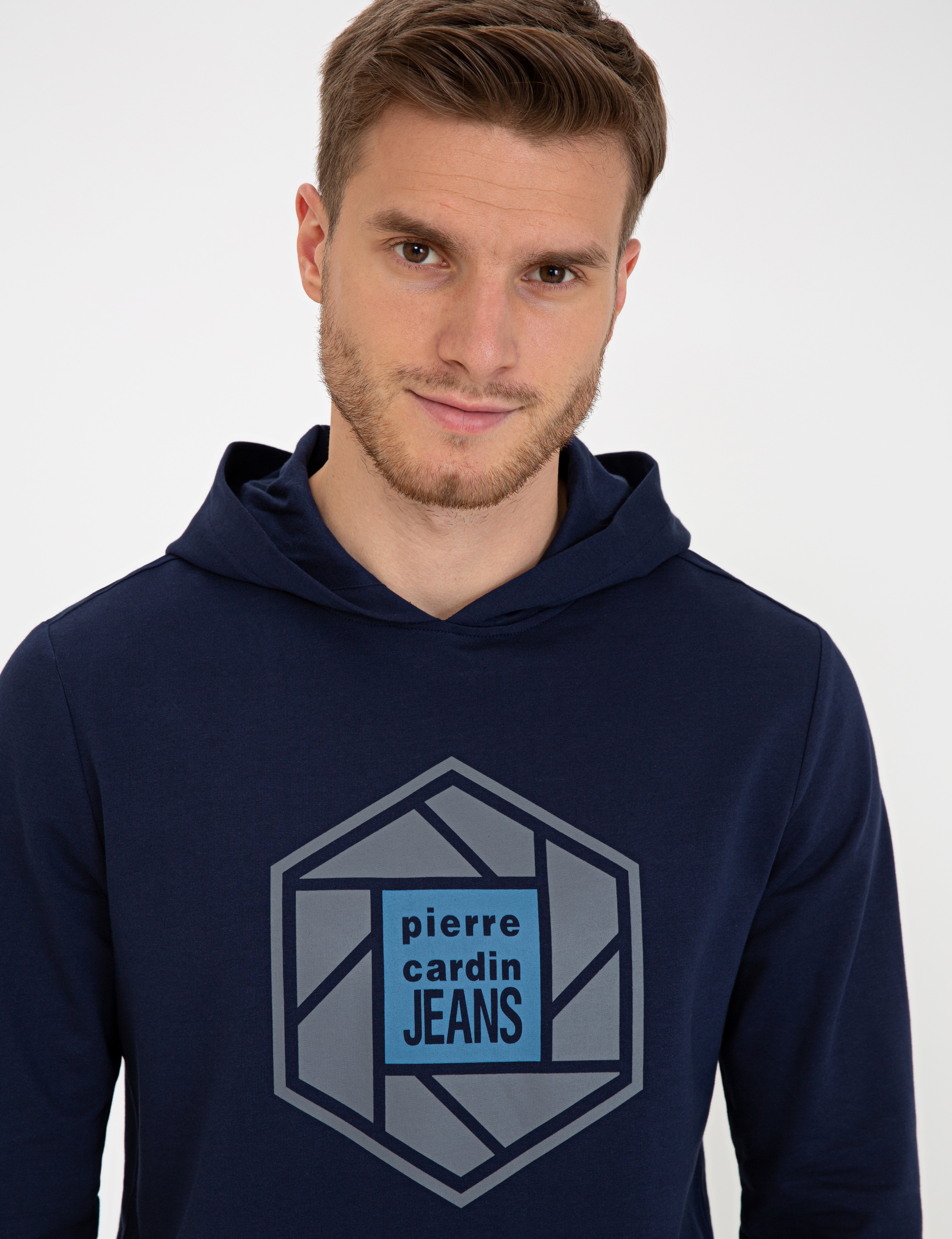 Lacivert Standart Fit Kapüşonlu Sweatshirt