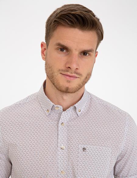 Kahverengi Regular Fit Kısa Kollu Gömlek - 50237324010