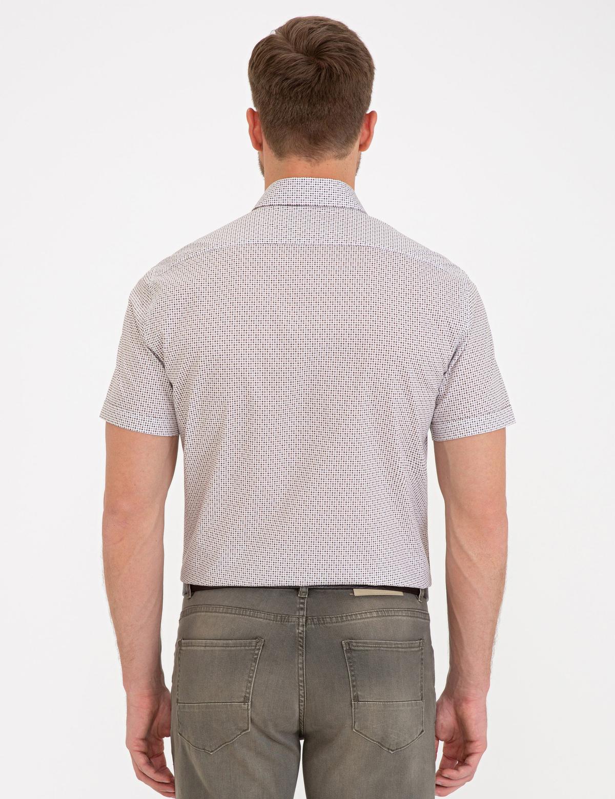 Kahverengi Regular Fit Kısa Kollu Gömlek - 50237324010