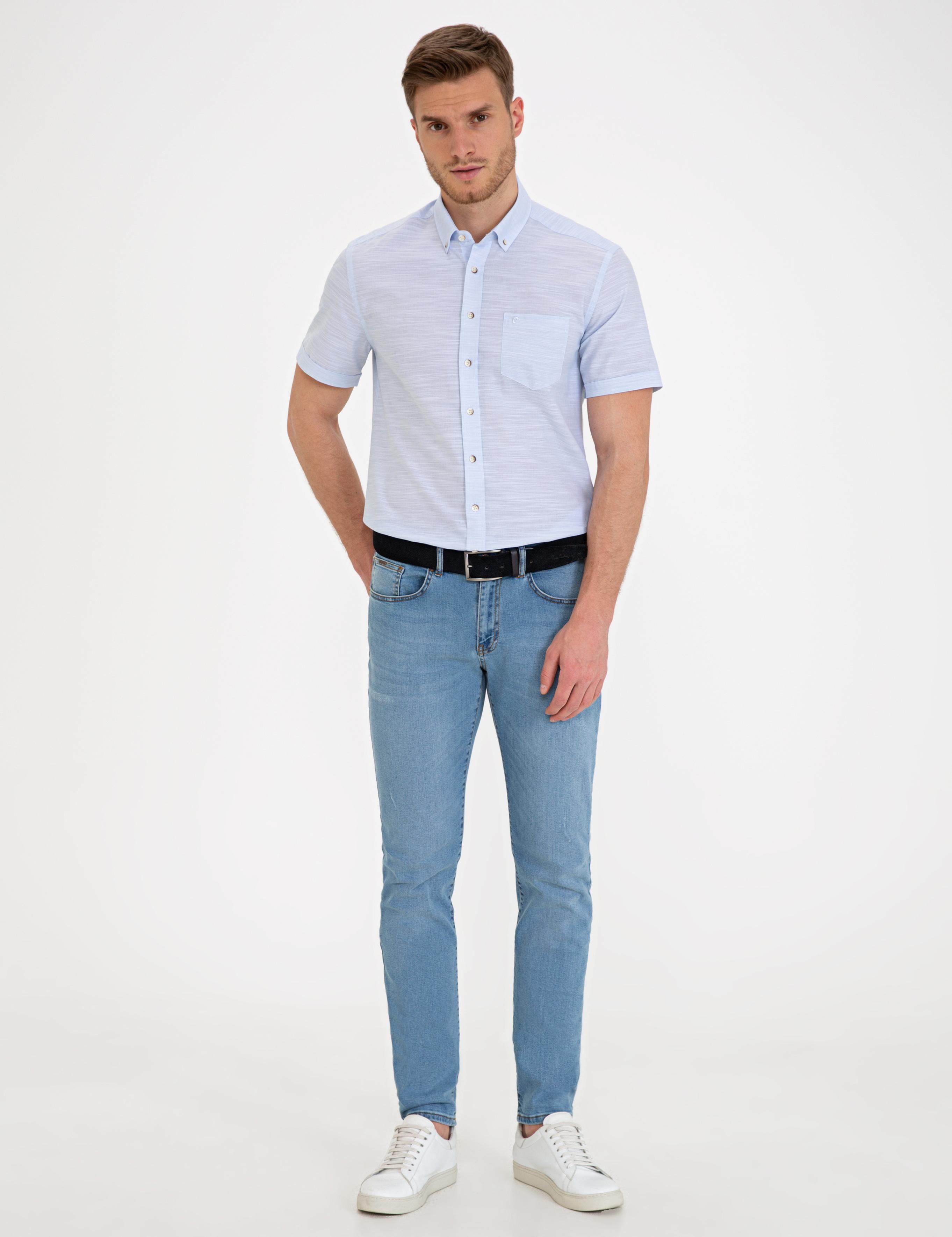 Açık Mavi Regular Fit Kısa Kollu Gömlek