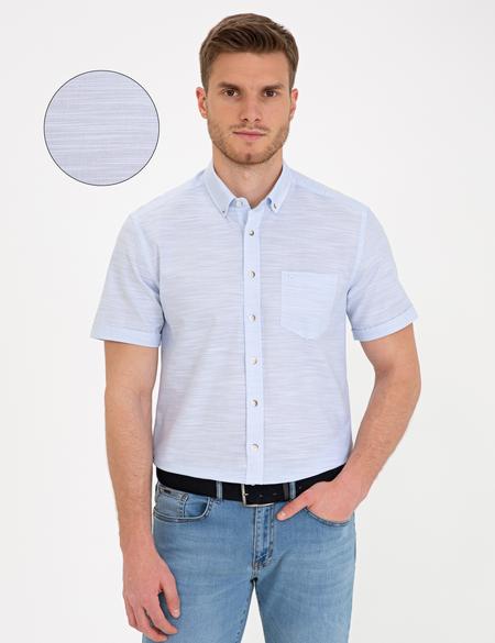 Açık Mavi Regular Fit Kısa Kollu Gömlek - 50236009010