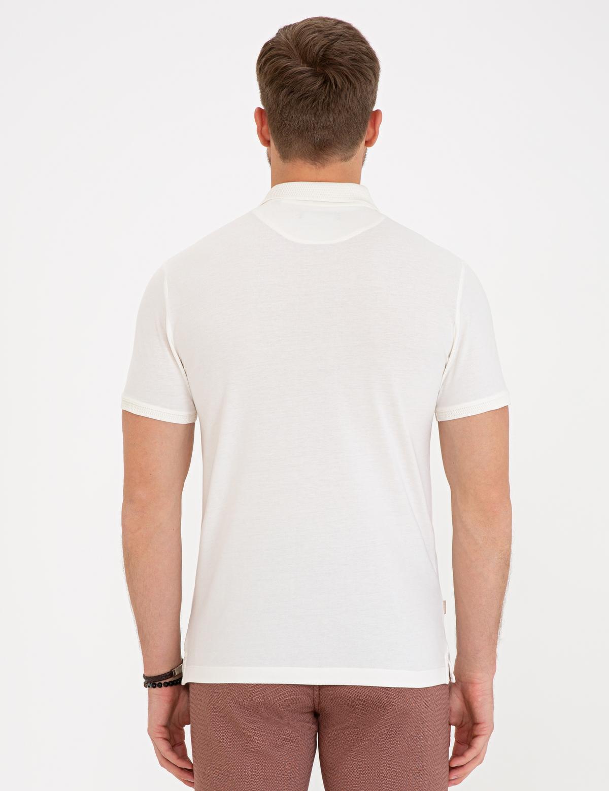 Beyaz Slim Fit Polo Yaka Tişört - 50238229006