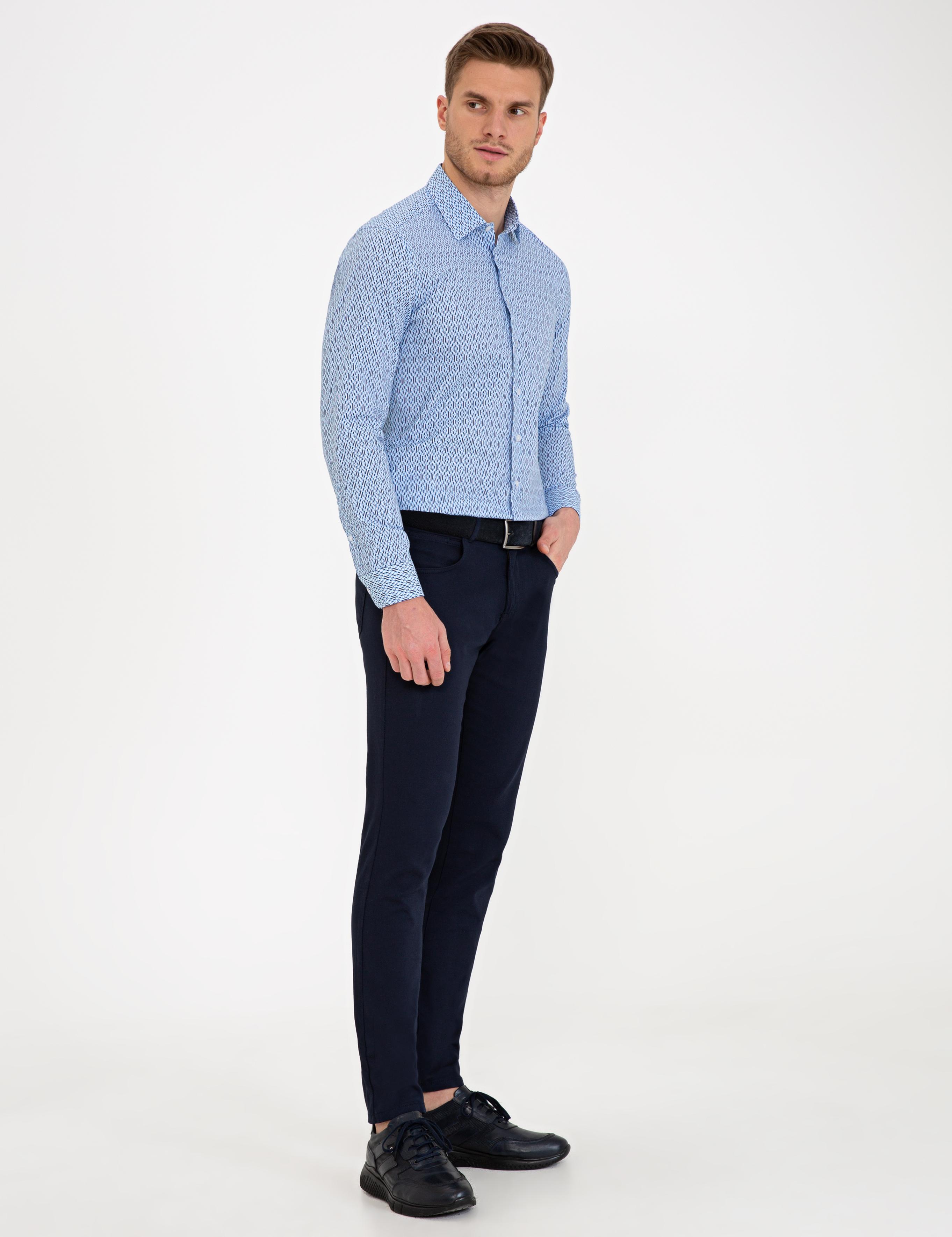 Lacivert Slim Fit Chino Pantolon
