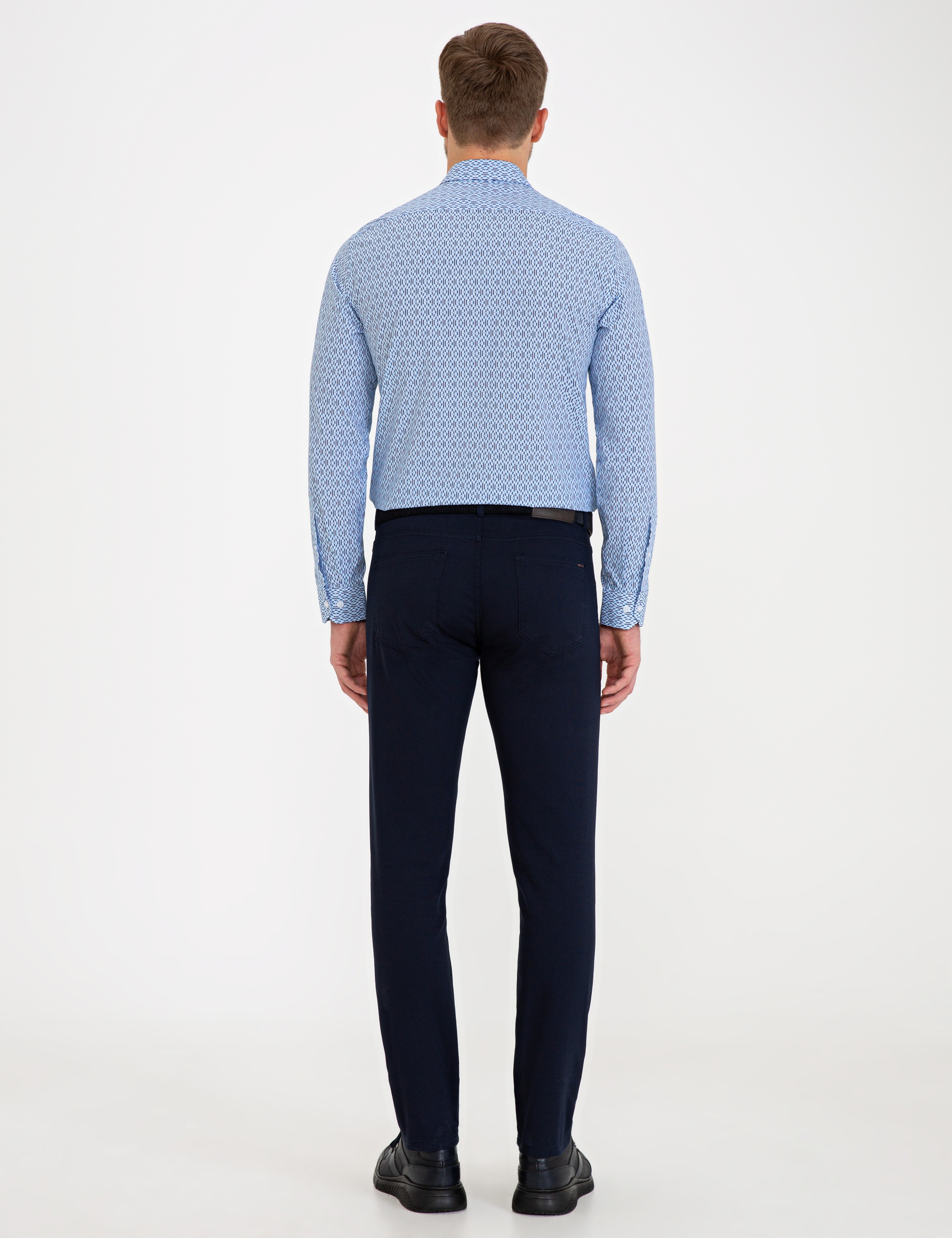 Lacivert Slim Fit Chino Pantolon - Image 3