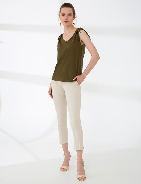 Haki Kolsuz Tişört - 50200747058