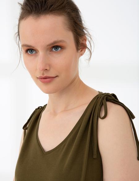 Haki Kolsuz Tişört - 50200747058