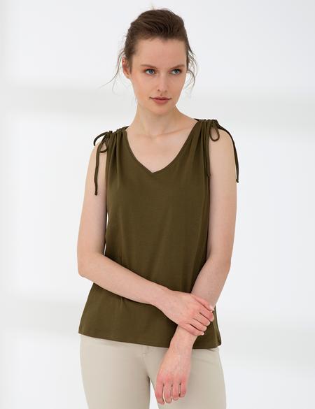 Haki Kolsuz Tişört - 50200747058