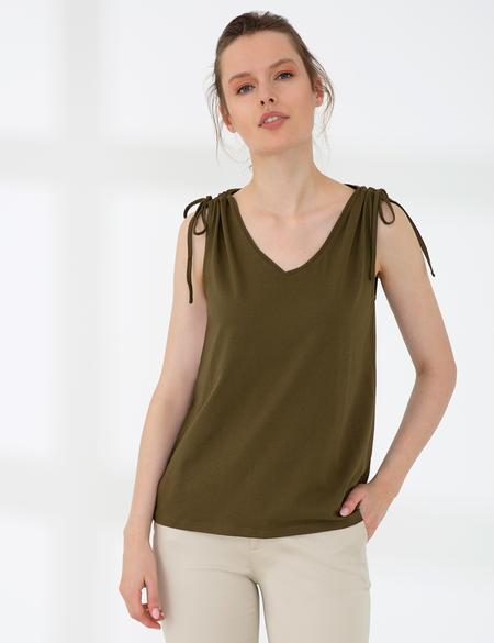 Haki Kolsuz Tişört - 50200747058