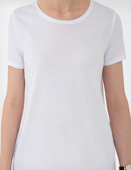 Beyaz Bisiklet Yaka Tişört - 50200752016