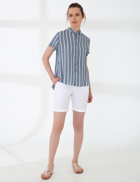 Beyaz Bermuda Şort - 50201244012