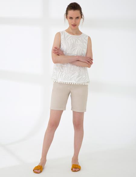 Bej Bermuda Şort - 50201244021