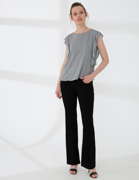 Siyah Regular Fit Bluz - 50202568014