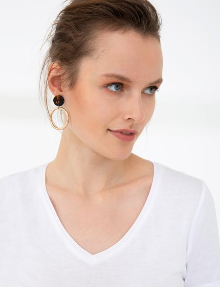 Beyaz Regular Fit V Yaka Tişört - 50202619003