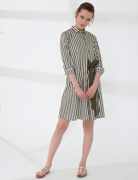 Haki Comfort Fit Dokuma Elbise - 50202672001