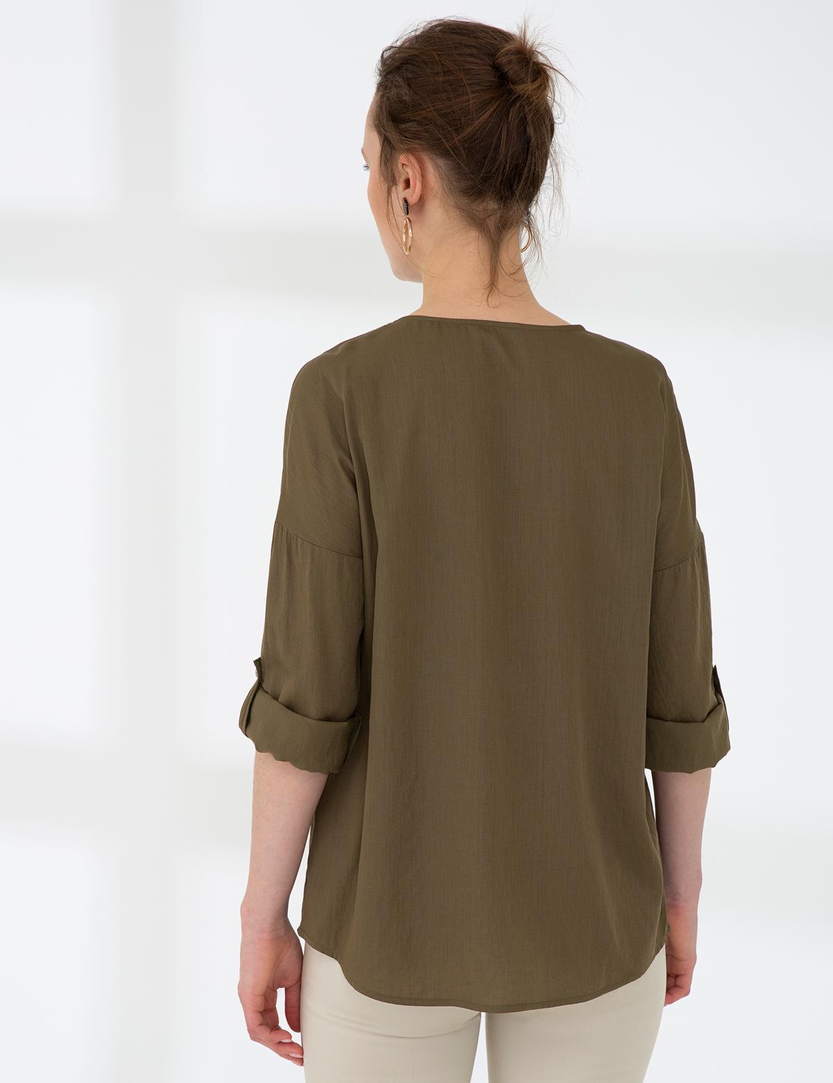 Haki Comfort Fit Uzun Kollu Gömlek - 50202820012