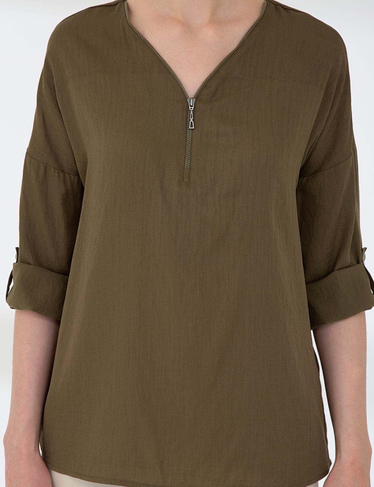 Haki Comfort Fit Uzun Kollu Gömlek - 50202820012