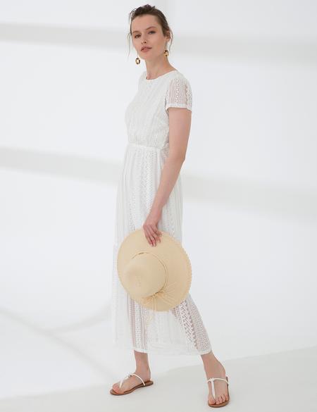 Beyaz Dokuma Elbise - 50202829004