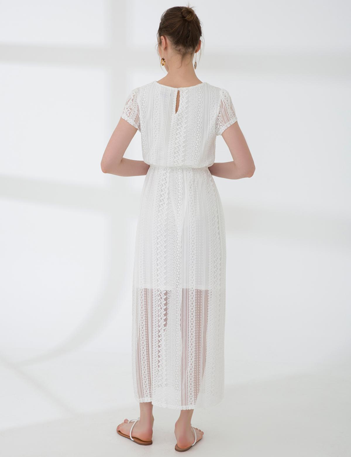 Beyaz Dokuma Elbise - 50202829004