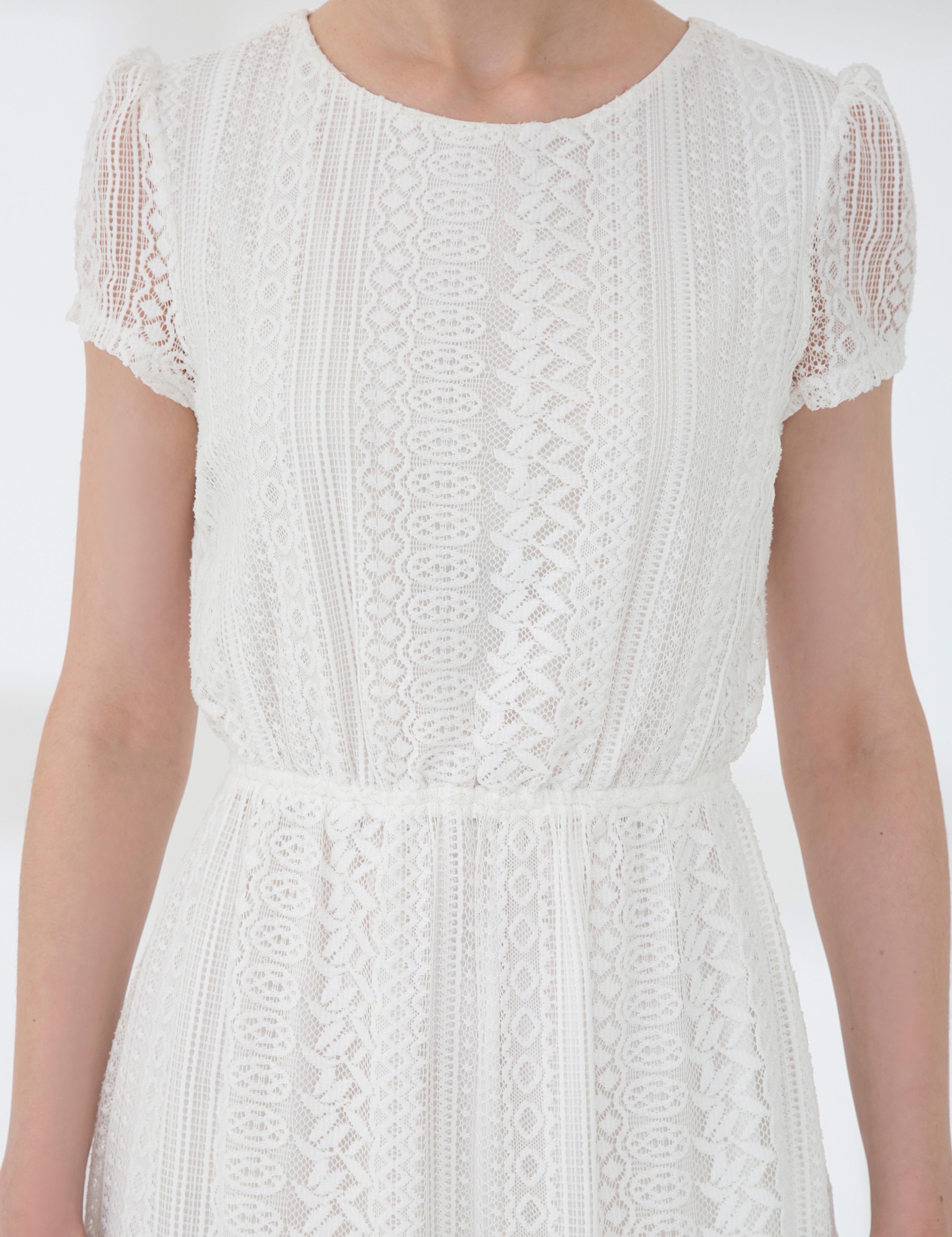 Beyaz Dokuma Elbise - Image 6
