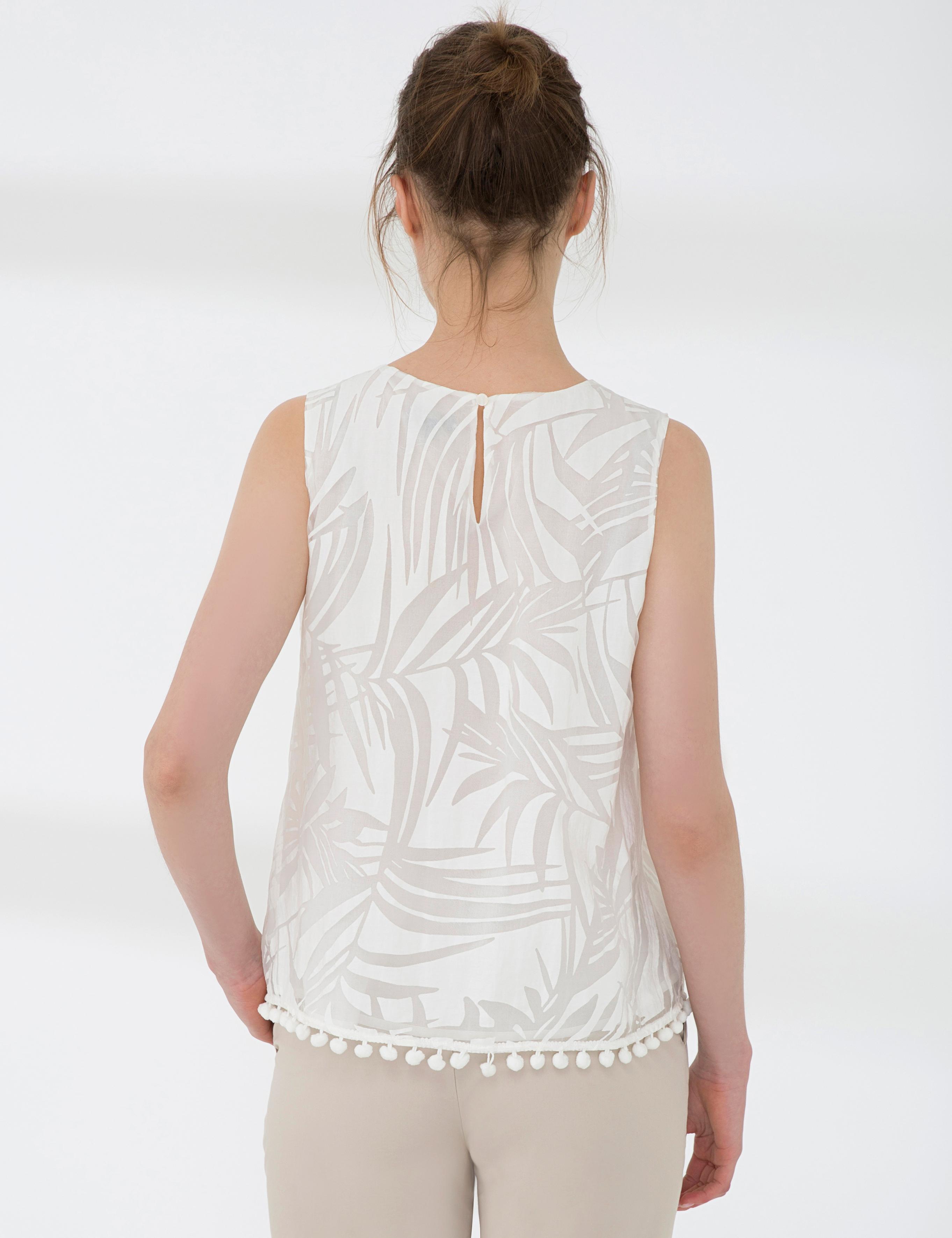 Ekru Crop Kolsuz Bluz