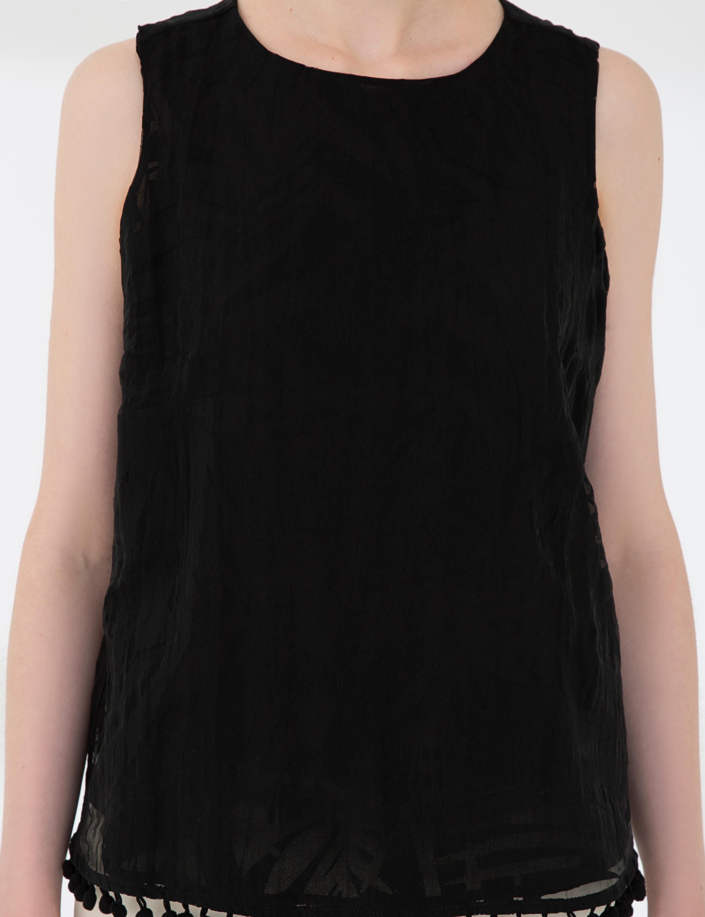 Siyah Crop Kolsuz Bluz