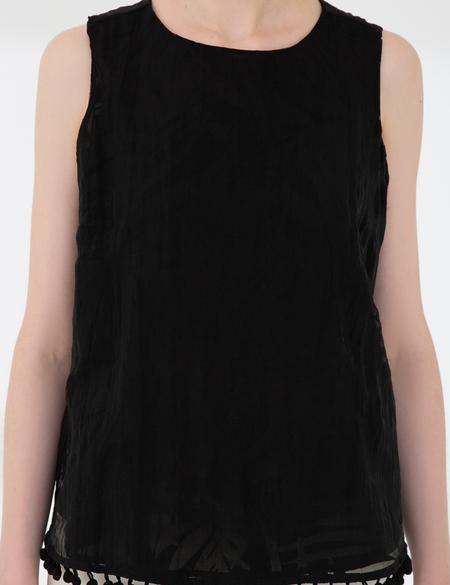 Siyah Crop Kolsuz Bluz - 50202852008