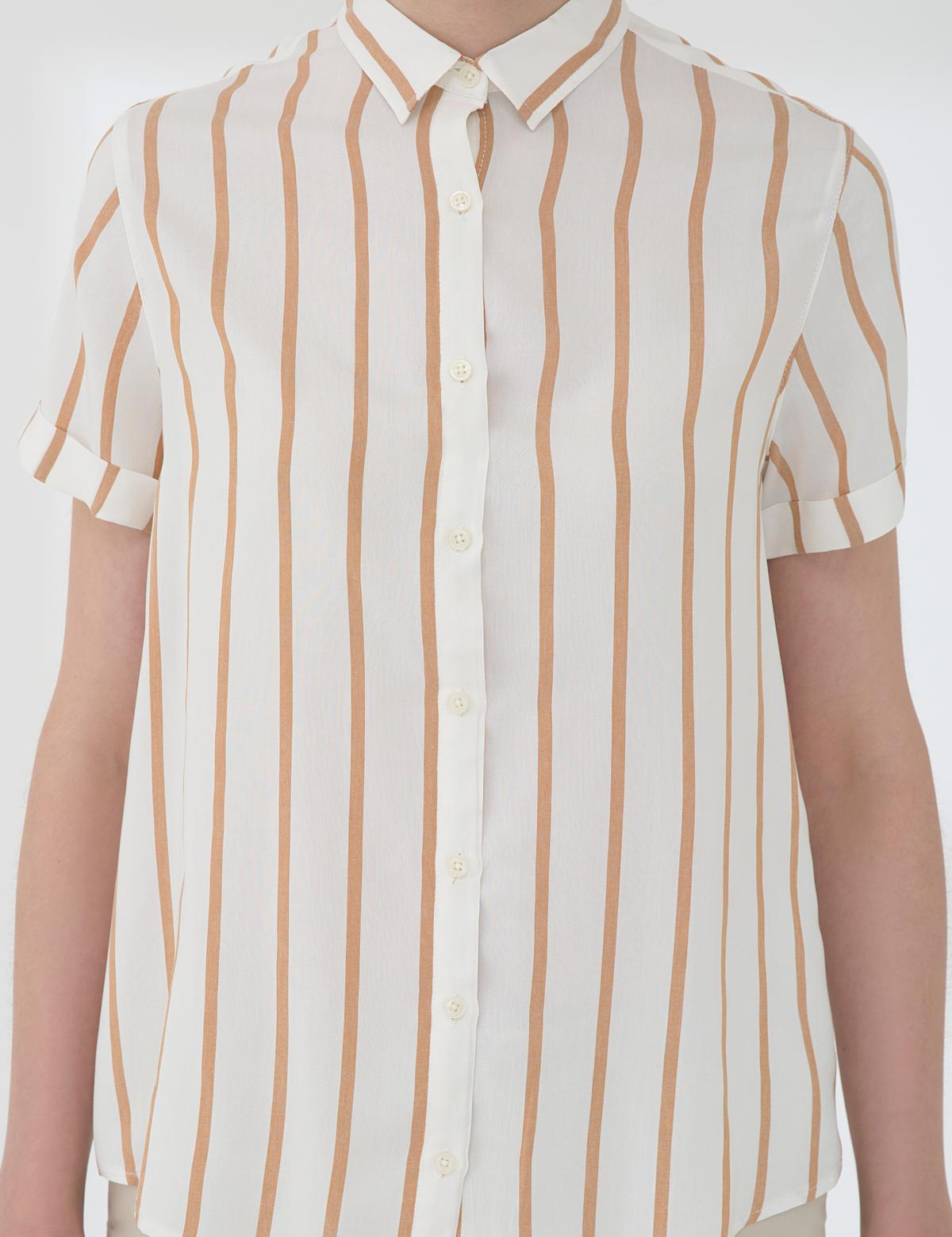 Ekru Comfort Fit Kısa Kollu Gömlek - 50204417001