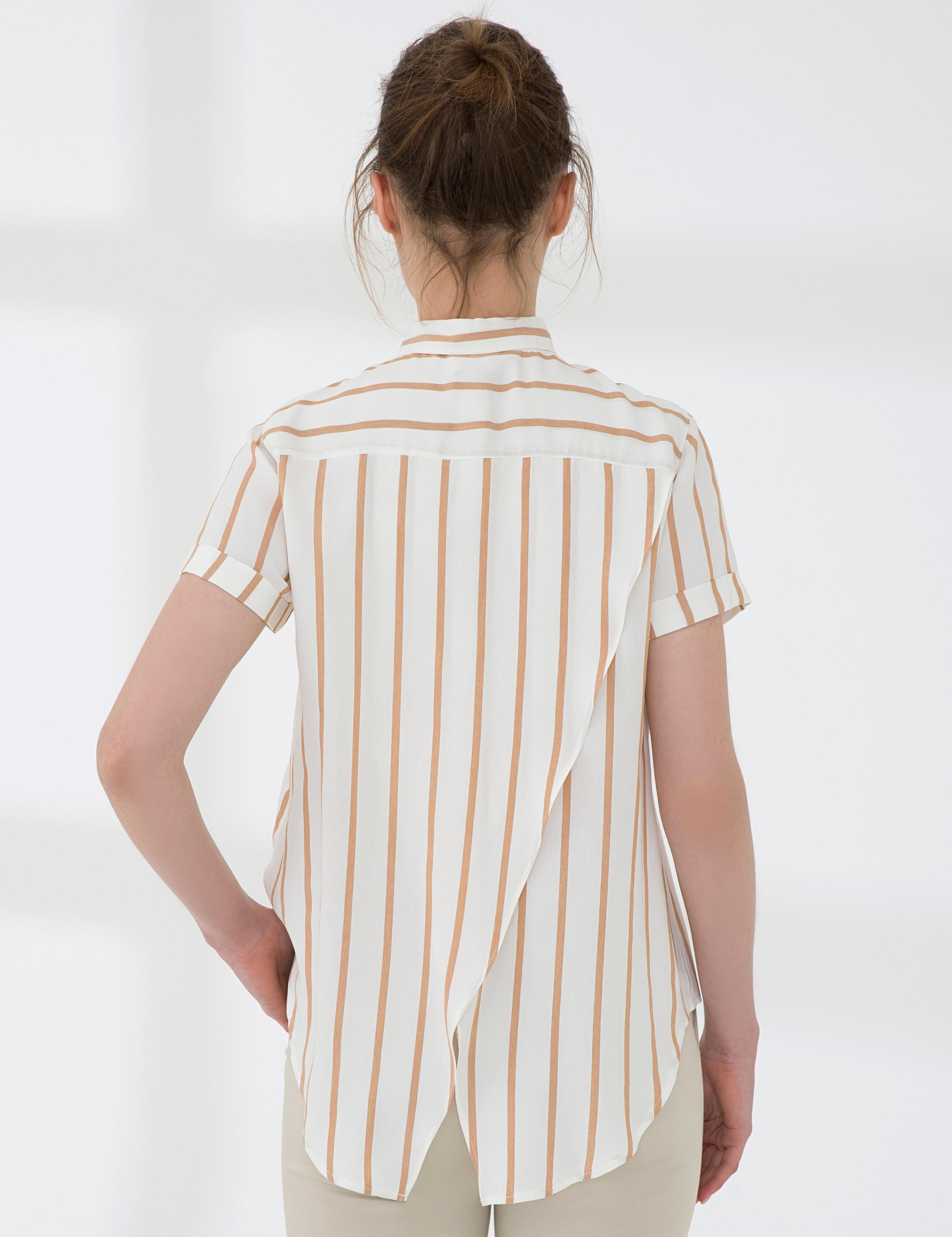 Ekru Comfort Fit Kısa Kollu Gömlek