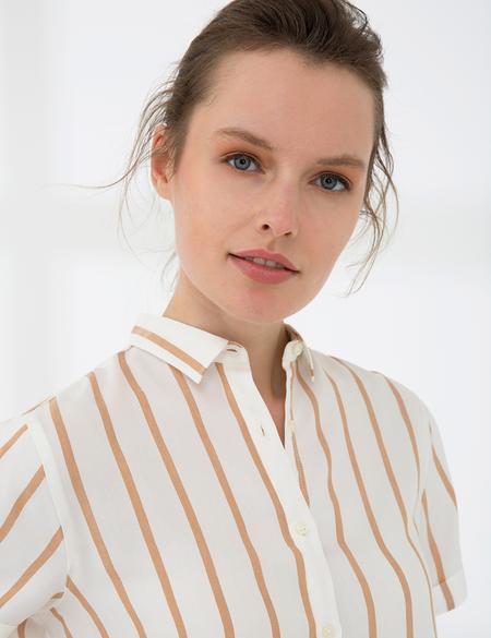 Ekru Comfort Fit Kısa Kollu Gömlek - 50204417001