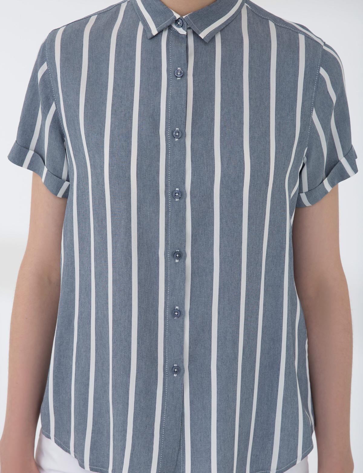 Lacivert Comfort Fit Kısa Kollu Gömlek - 50204417006