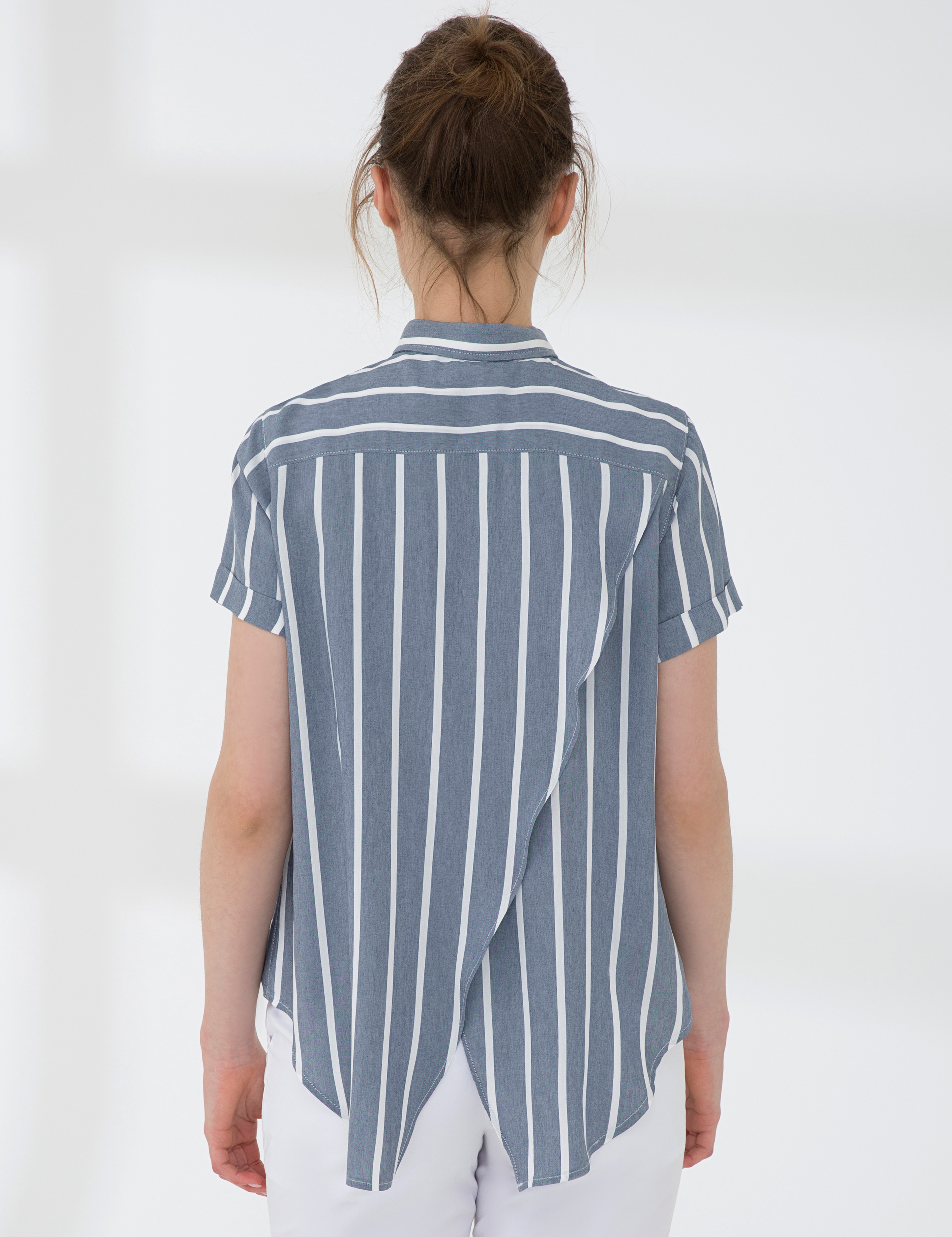 Lacivert Comfort Fit Kısa Kollu Gömlek - Image 4