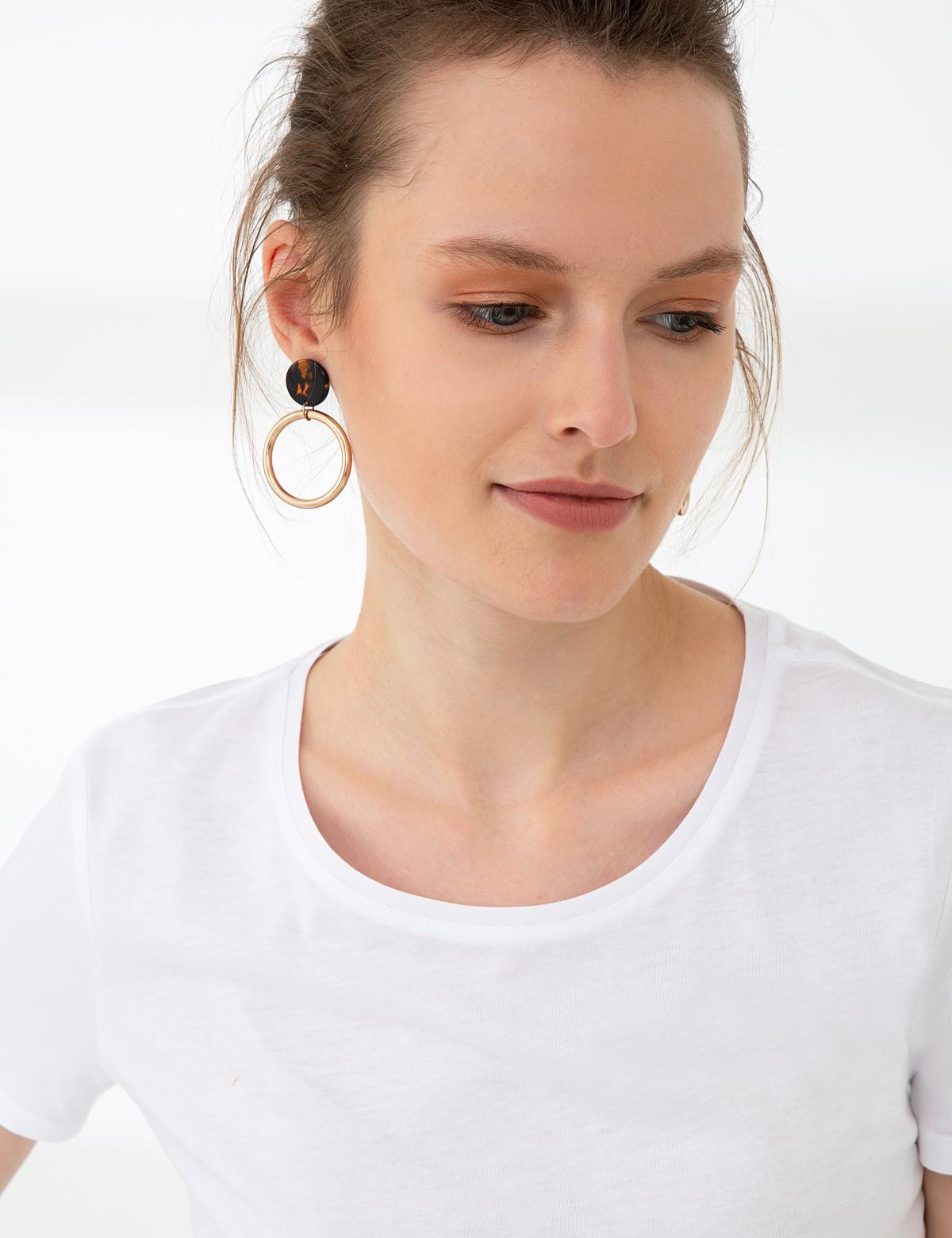 Beyaz Standart Fit Tişört - 50206155005