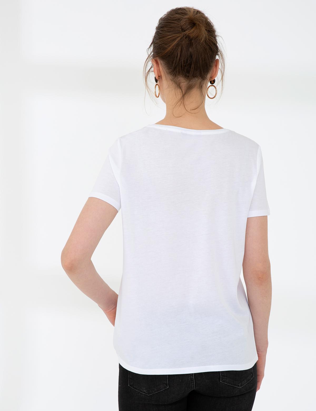 Beyaz Standart Fit Tişört - 50206155005