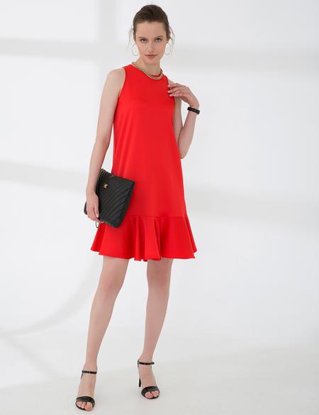 Nar Çiçeği Dokuma Elbise - 50243103007