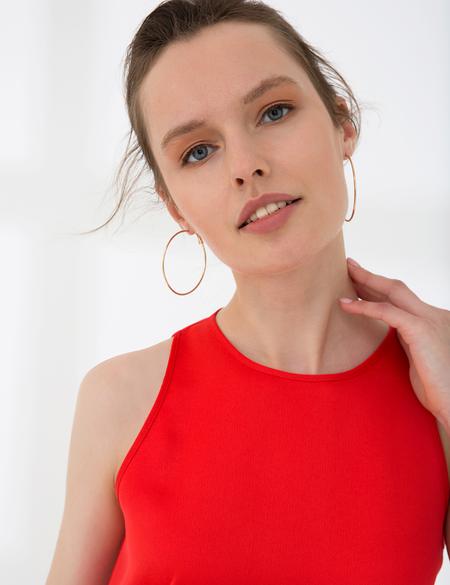 Nar Çiçeği Dokuma Elbise - 50243103007