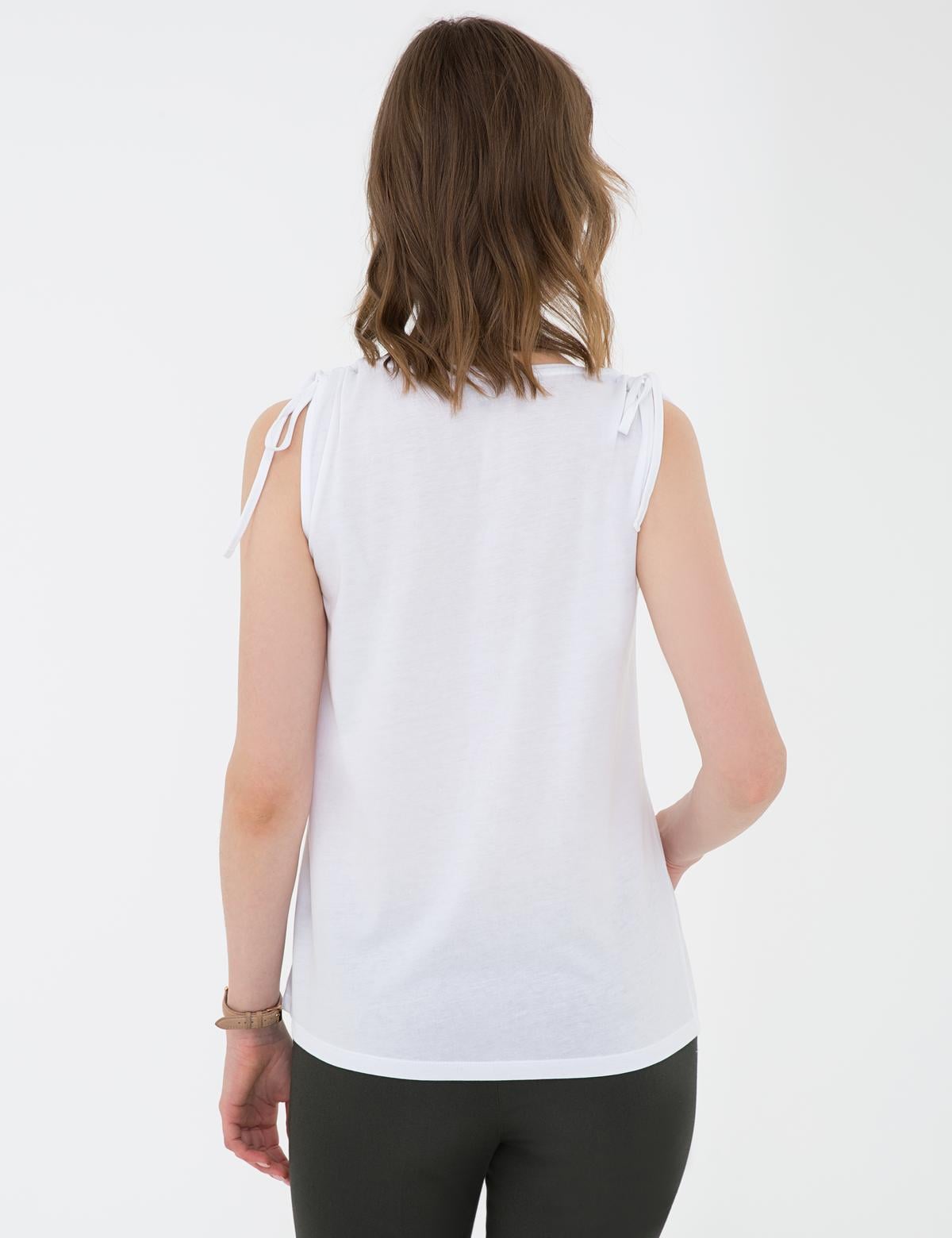 Beyaz Kolsuz Tişört - 50200747048