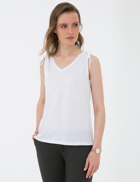 Beyaz Kolsuz Tişört - 50200747048