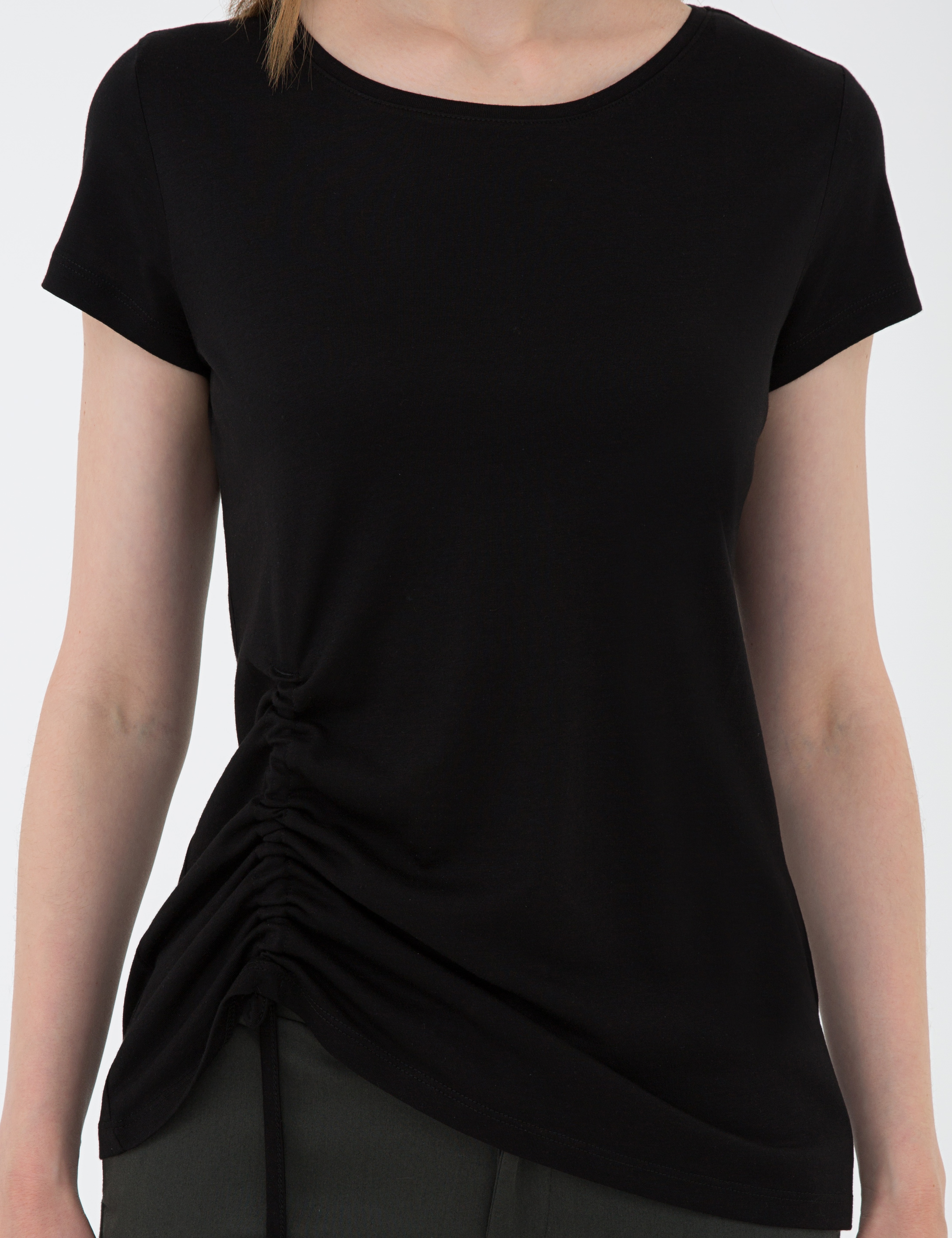 Siyah Standart Fit Bisiklet Yaka T-Shirt - Image 6