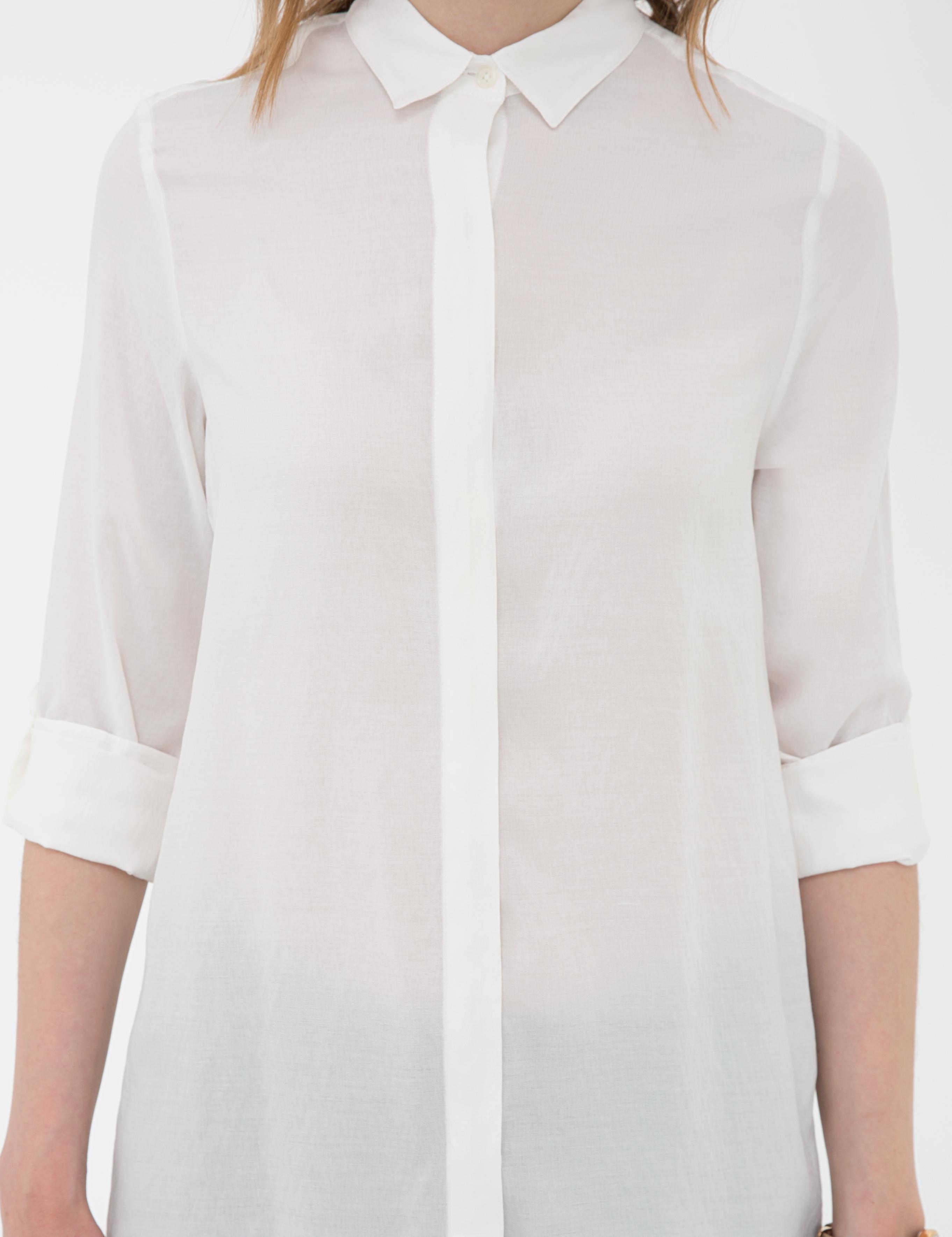 Beyaz Comfort Fit Uzun Kollu Gömlek